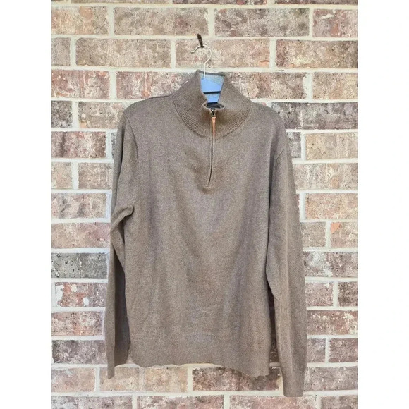 J.Crew Mens M Pullover Long Sleeve High Neck Sweatshirt Light Brown Size L - Picture 1 of 3